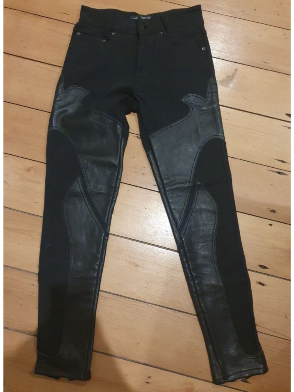 Stolen Girlfriends Club Leather Detail High Rise Black Jeans  12